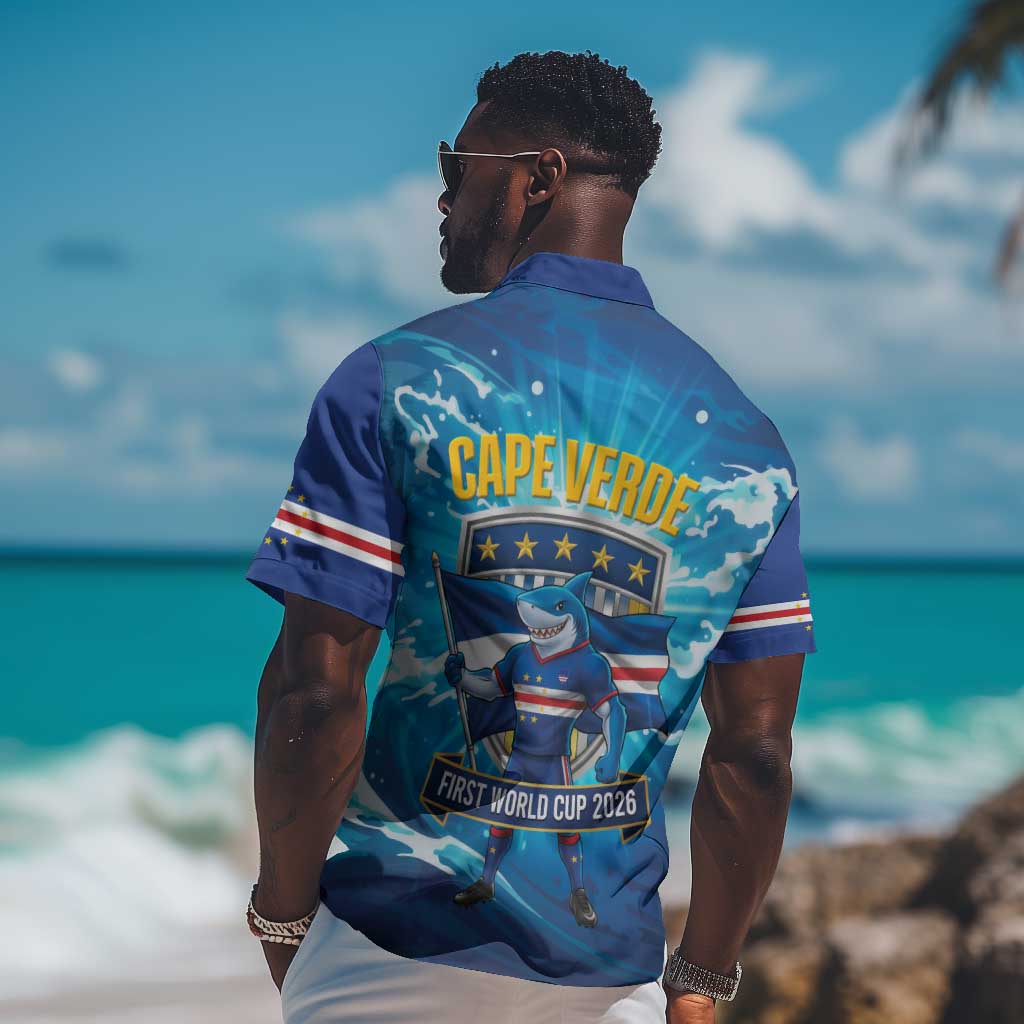 Blue Shark Cape Verde Football Hawaiian Shirt First World Cup 2026 - African Pride