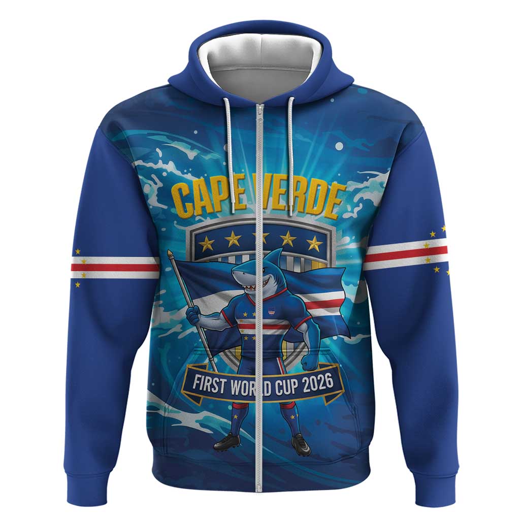 Blue Shark Cape Verde Football Hoodie First World Cup 2026 - African Pride