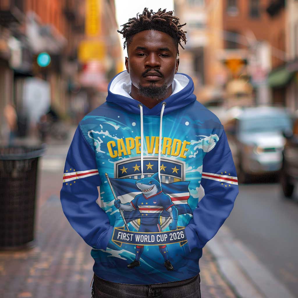 Blue Shark Cape Verde Football Hoodie First World Cup 2026 - African Pride
