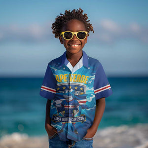 Blue Shark Cape Verde Football Kid Hawaiian Shirt First World Cup 2026 - African Pride