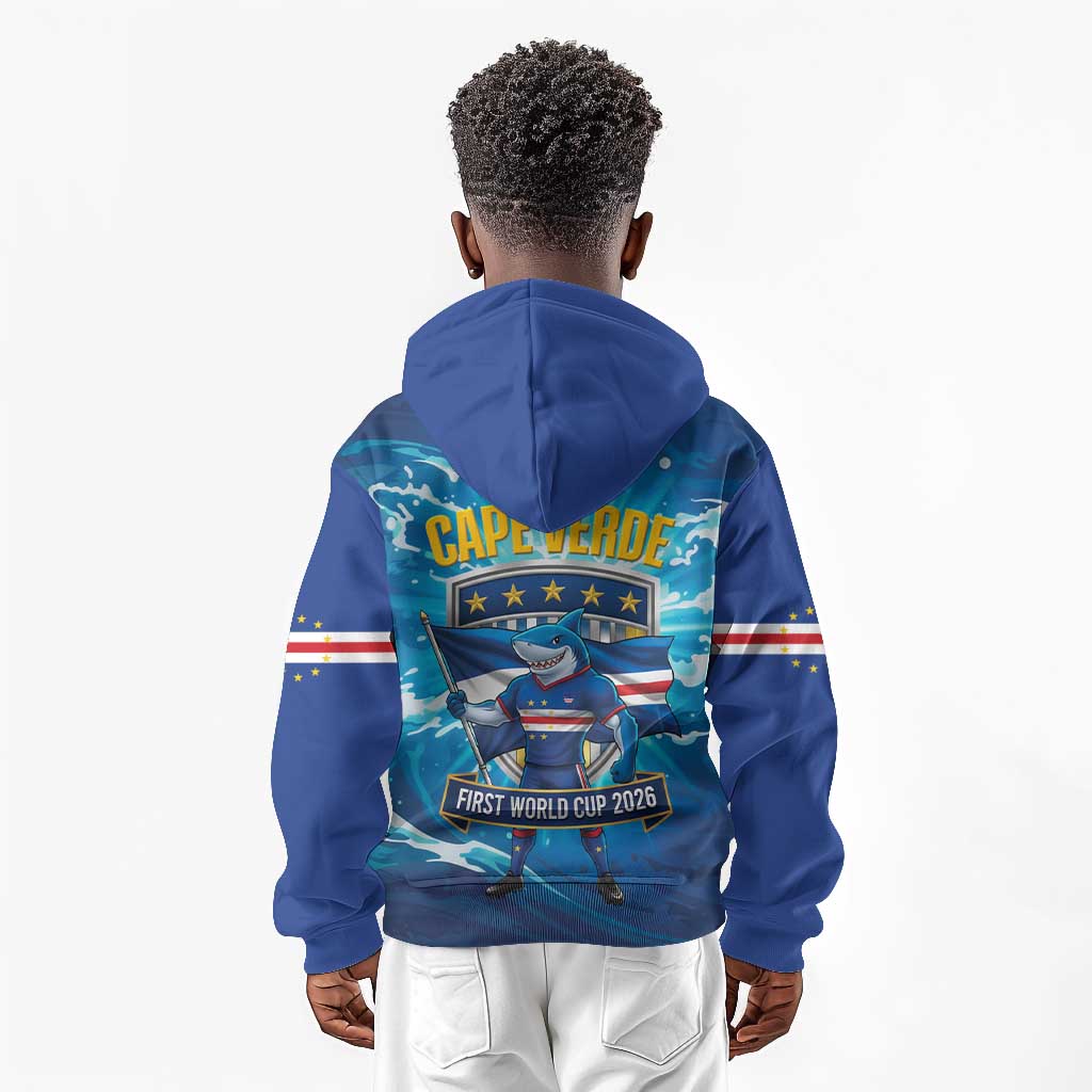 Blue Shark Cape Verde Football Kid Hoodie First World Cup 2026 - African Pride