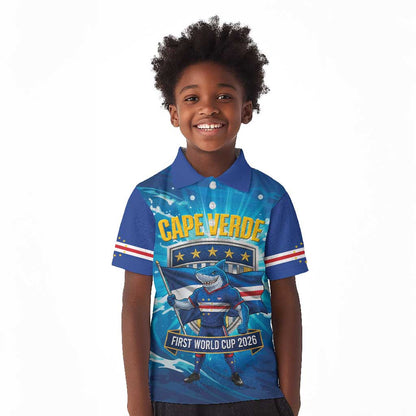 Blue Shark Cape Verde Football Kid Polo Shirt First World Cup 2026 - African Pride