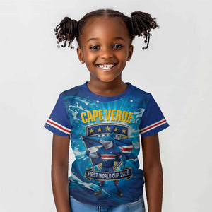 Blue Shark Cape Verde Football Kid T shirt First World Cup 2026 - African Pride