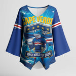 Blue Shark Cape Verde Football Kimono Sleeve Blouse First World Cup 2026