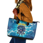 Blue Shark Cape Verde Football Leather Tote Bag First World Cup 2026 - African Pride
