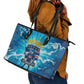 Blue Shark Cape Verde Football Leather Tote Bag First World Cup 2026 - African Pride