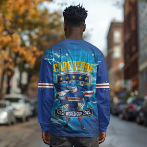Blue Shark Cape Verde Football Long Sleeve Shirt First World Cup 2026 - African Pride