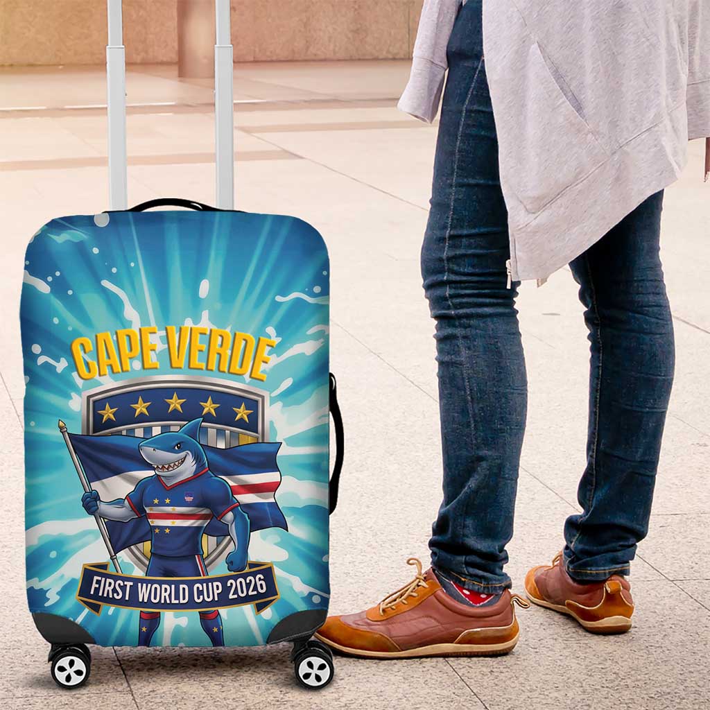 Blue Shark Cape Verde Football Luggage Cover First World Cup 2026 - African Pride