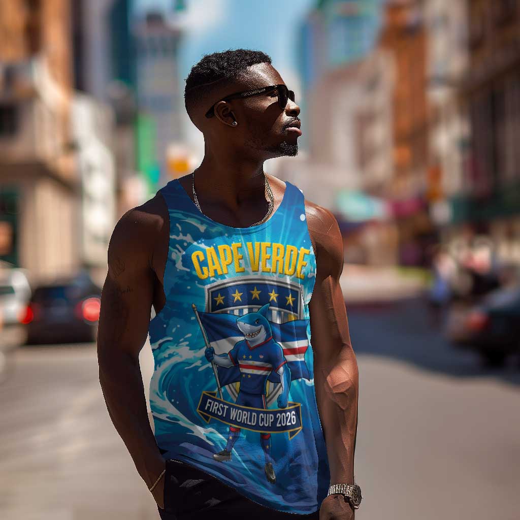 Blue Shark Cape Verde Football Men Tank Top First World Cup 2026 - African Pride