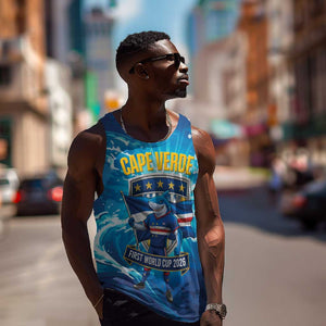 Blue Shark Cape Verde Football Men Tank Top First World Cup 2026 - African Pride