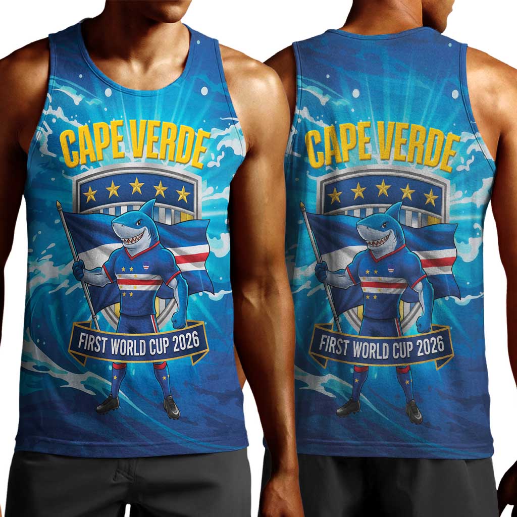 Blue Shark Cape Verde Football Men Tank Top First World Cup 2026 - African Pride