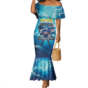 Blue Shark Cape Verde Football Mermaid Dress First World Cup 2026 - African Pride