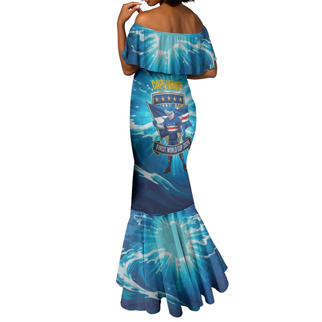 Blue Shark Cape Verde Football Mermaid Dress First World Cup 2026 - African Pride
