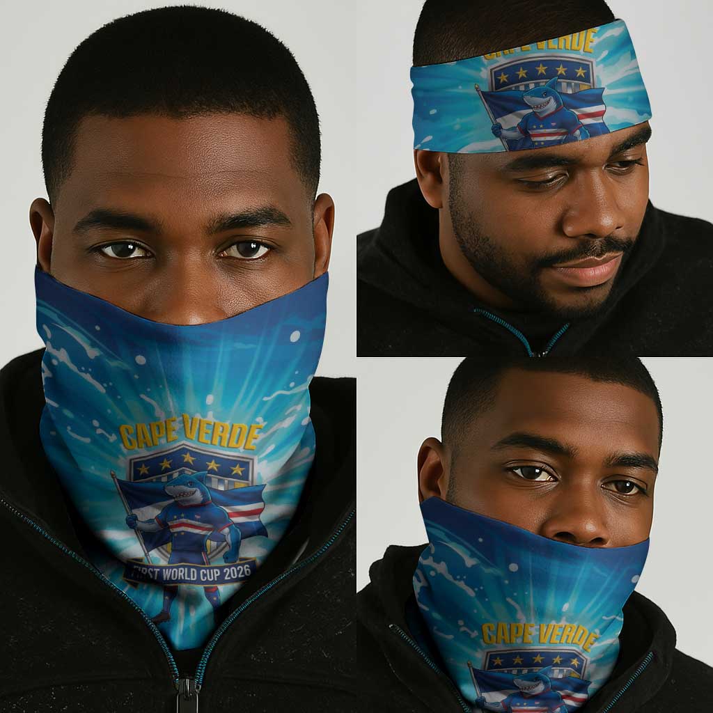 Blue Shark Cape Verde Football Neck Gaiter First World Cup 2026 - African Pride