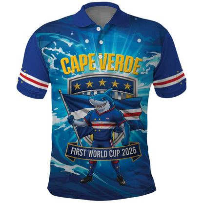 Blue Shark Cape Verde Football Polo Shirt First World Cup 2026 - African Pride