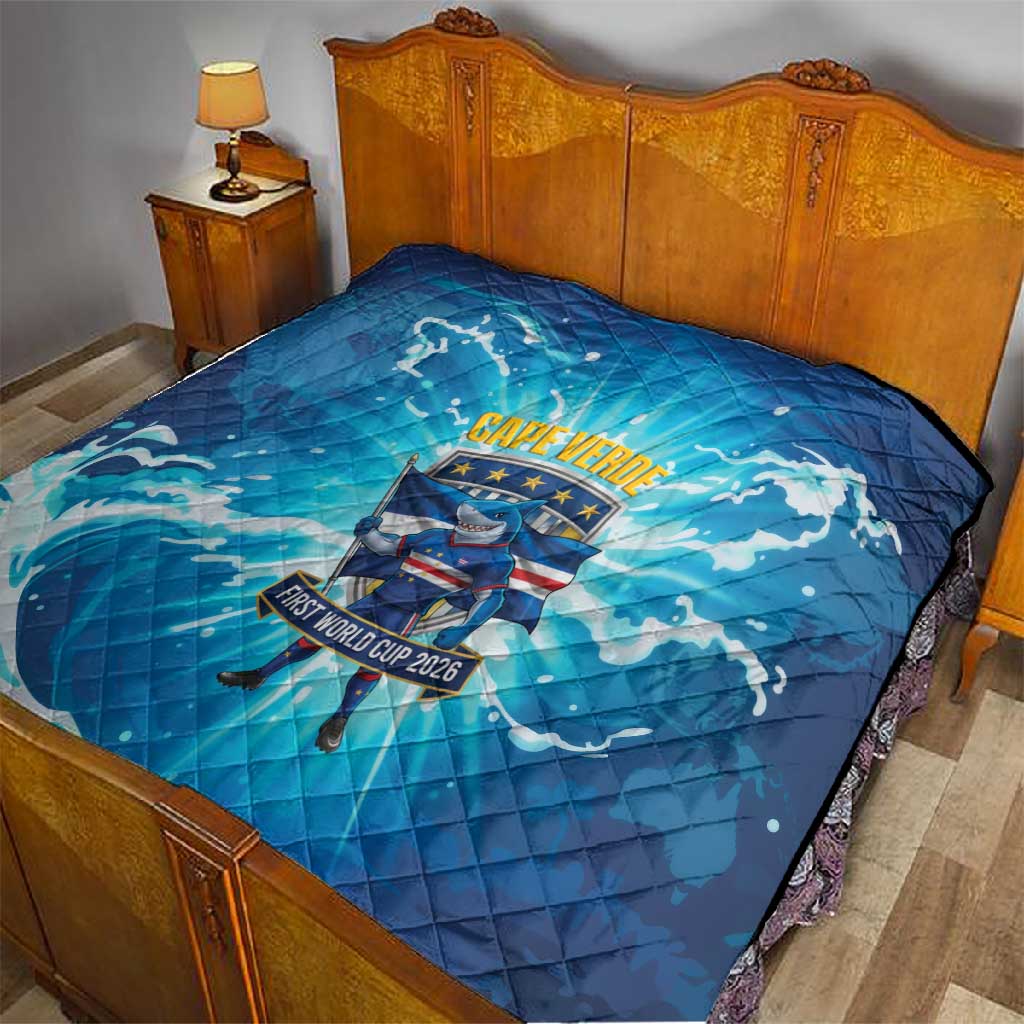 Blue Shark Cape Verde Football Quilt First World Cup 2026 - African Pride