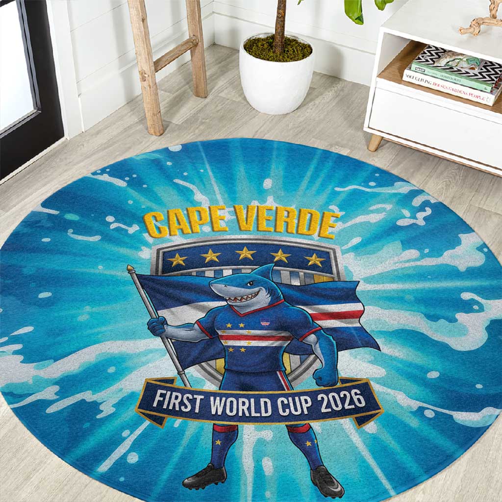 Blue Shark Cape Verde Football Round Carpet First World Cup 2026 - African Pride