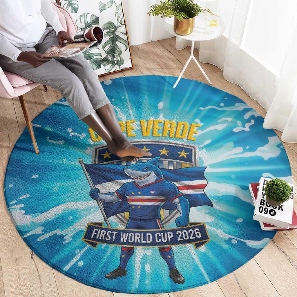 Blue Shark Cape Verde Football Round Carpet First World Cup 2026 - African Pride