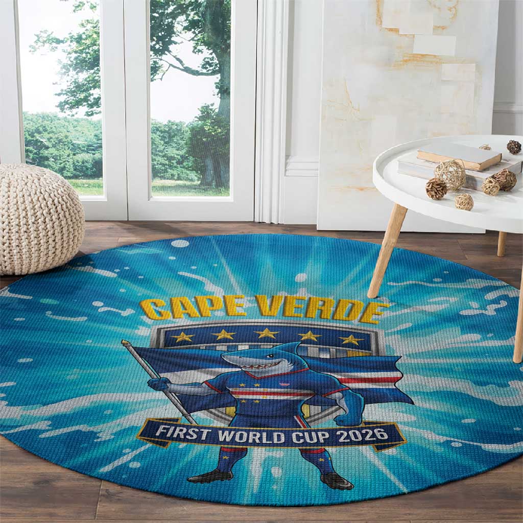 Blue Shark Cape Verde Football Round Carpet First World Cup 2026 - African Pride