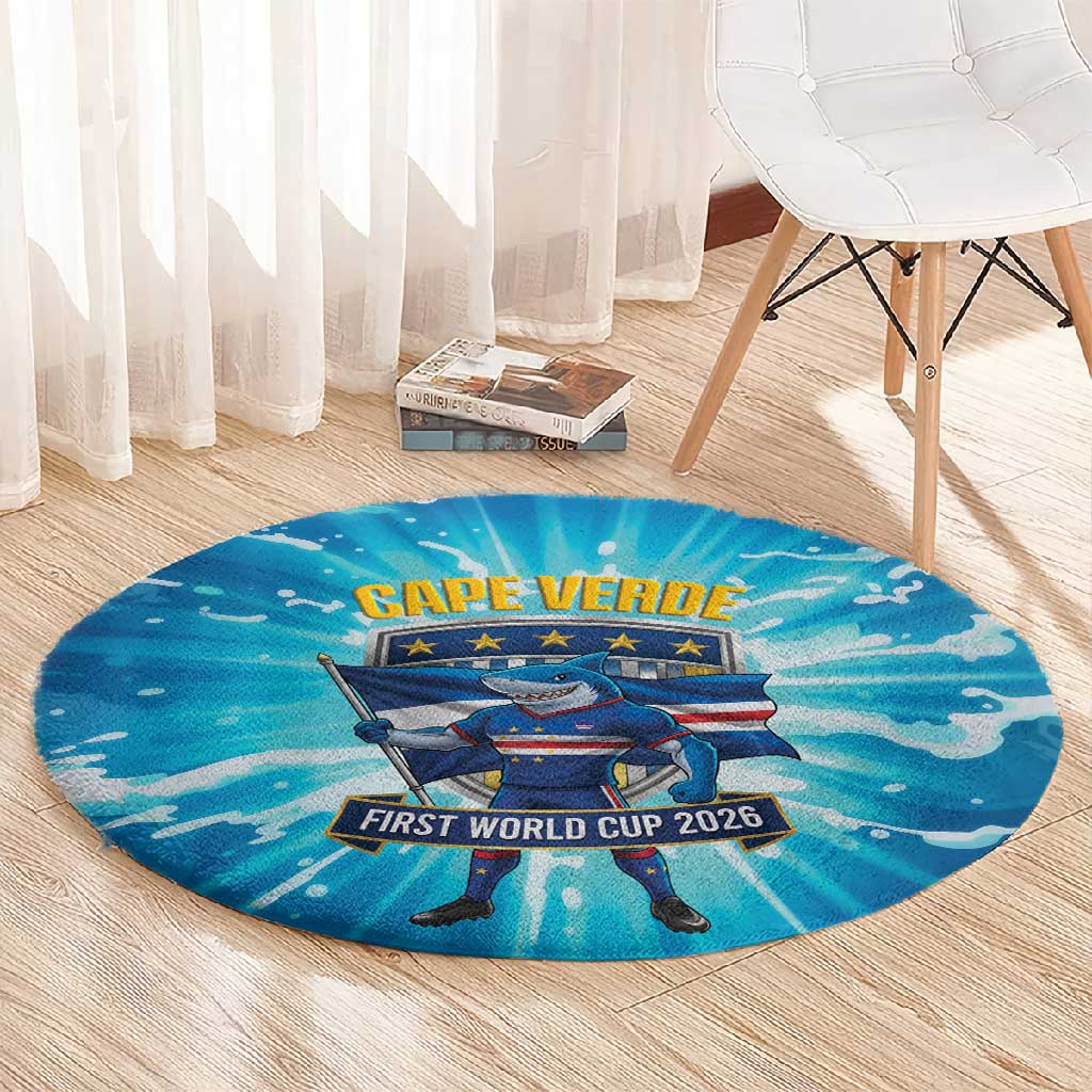 Blue Shark Cape Verde Football Round Carpet First World Cup 2026 - African Pride