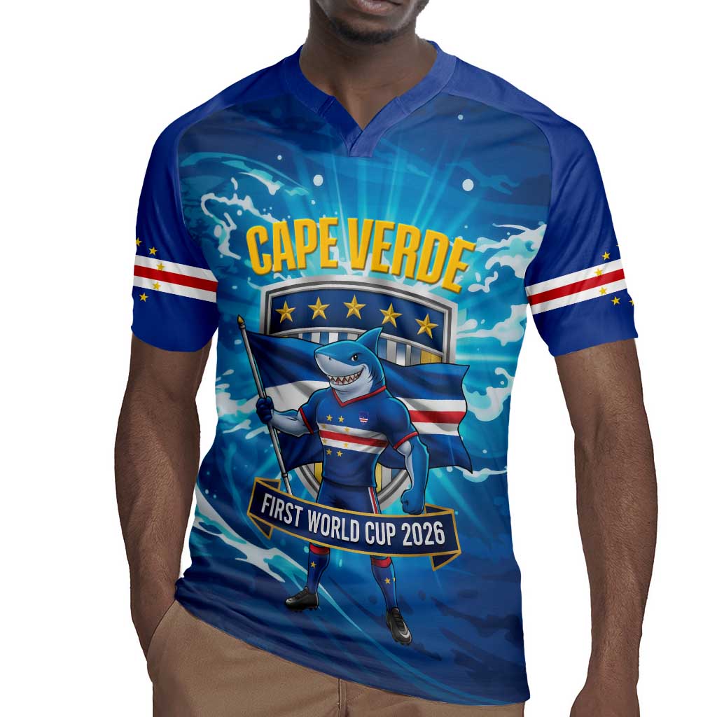 Blue Shark Cape Verde Football Rugby Jersey First World Cup 2026 - African Pride