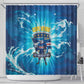 Blue Shark Cape Verde Football Shower Curtain First World Cup 2026 - African Pride
