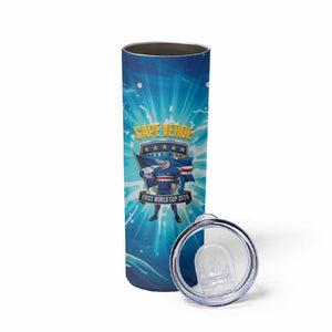 Blue Shark Cape Verde Football Skinny Tumbler First World Cup 2026 - African Pride
