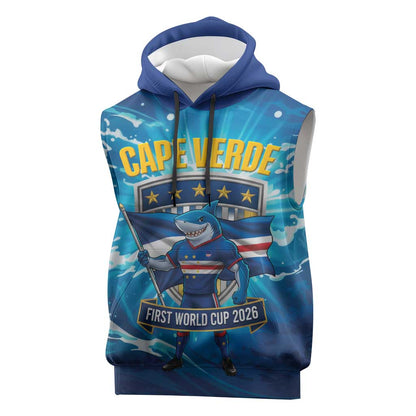 Blue Shark Cape Verde Football Sleeveless Hoodie First World Cup 2026 - African Pride