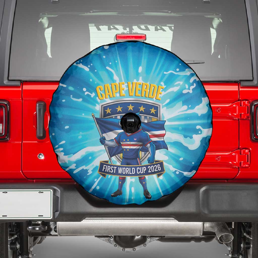 Blue Shark Cape Verde Football Spare Tire Cover First World Cup 2026 - African Pride
