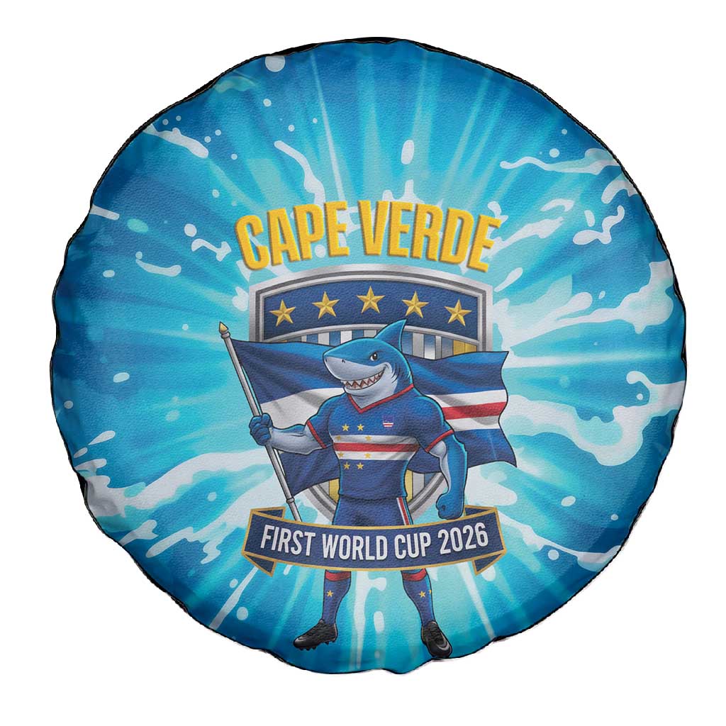 Blue Shark Cape Verde Football Spare Tire Cover First World Cup 2026 - African Pride