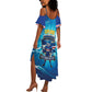 Blue Shark Cape Verde Football Summer Maxi Dress First World Cup 2026 - African Pride