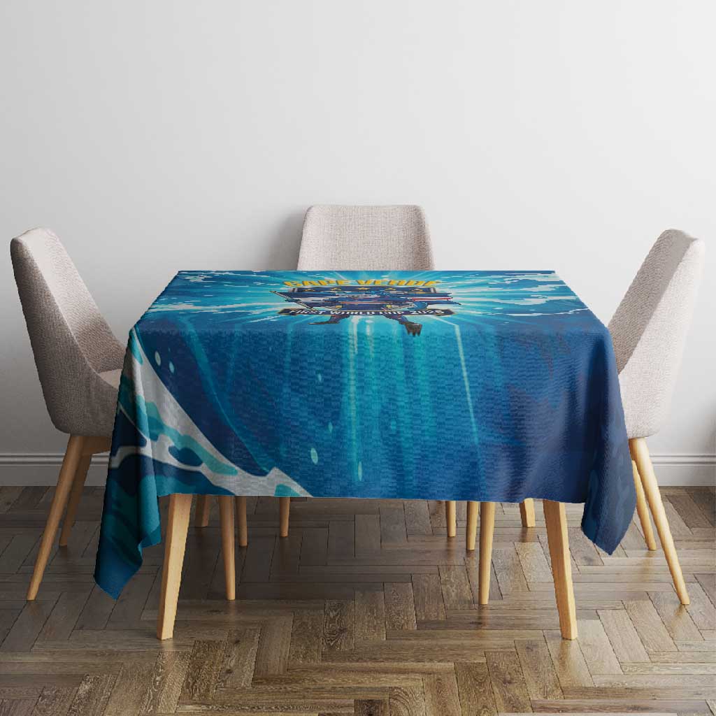 Blue Shark Cape Verde Football Tablecloth First World Cup 2026 - African Pride