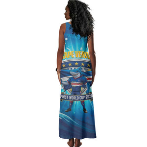 Blue Shark Cape Verde Football Tank Maxi Dress First World Cup 2026 - African Pride