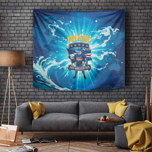 Blue Shark Cape Verde Football Tapestry First World Cup 2026 - African Pride