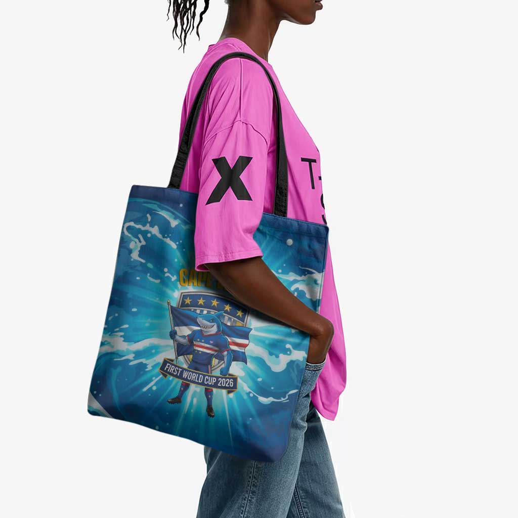 Blue Shark Cape Verde Football Tote Bag First World Cup 2026
