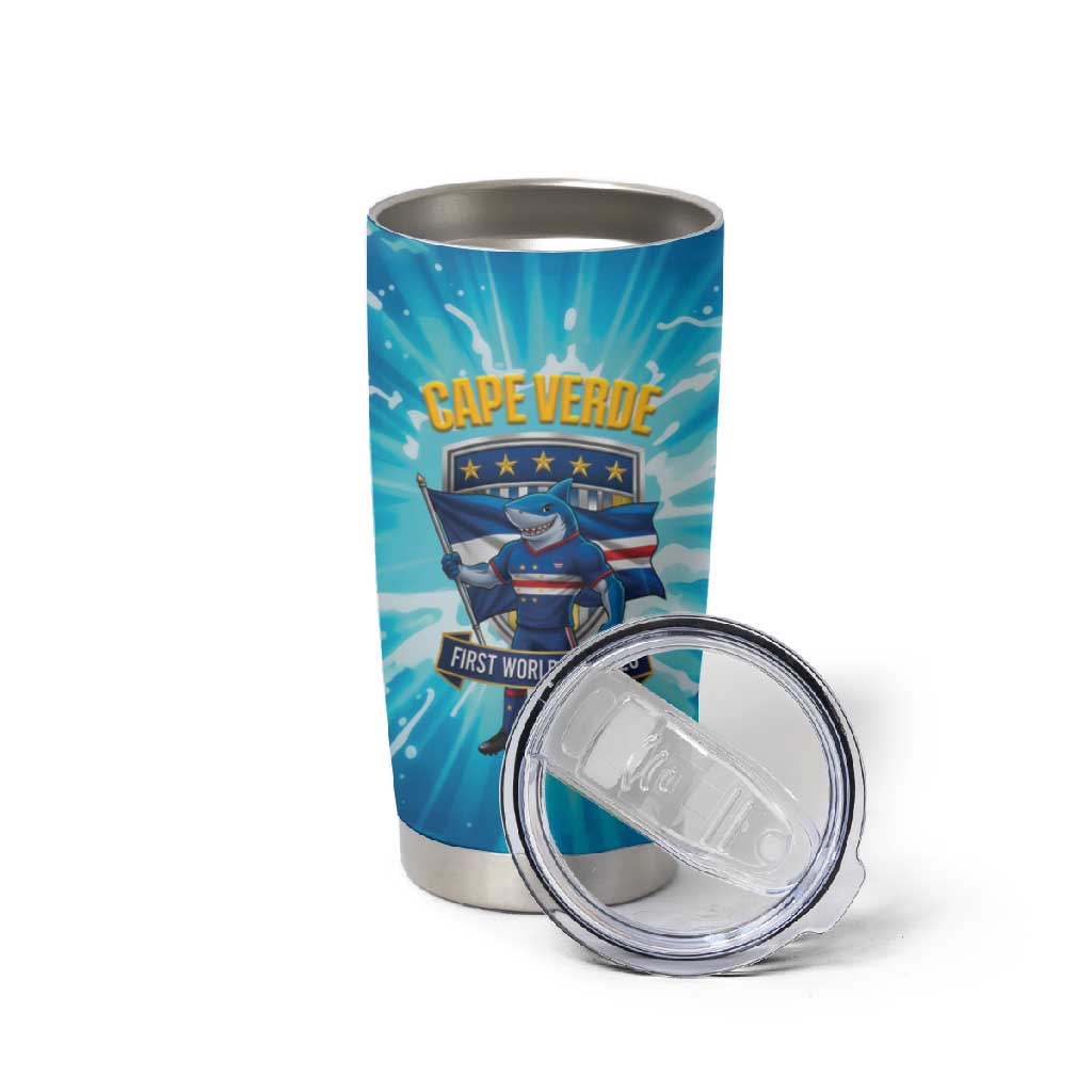 Blue Shark Cape Verde Football Tumbler Cup First World Cup 2026 - African Pride
