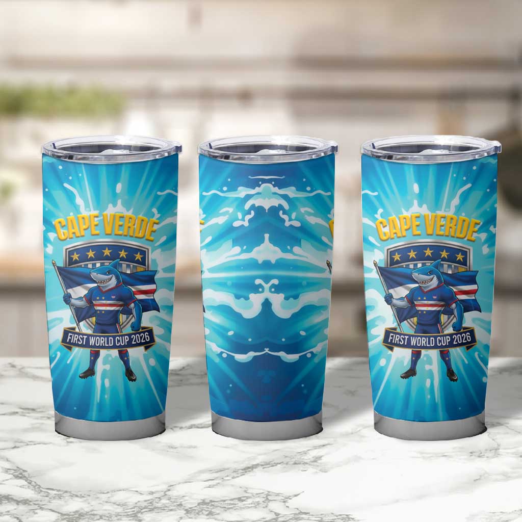 Blue Shark Cape Verde Football Tumbler Cup First World Cup 2026 - African Pride