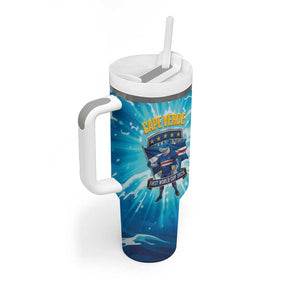 Blue Shark Cape Verde Football Tumbler With Handle First World Cup 2026 - African Pride