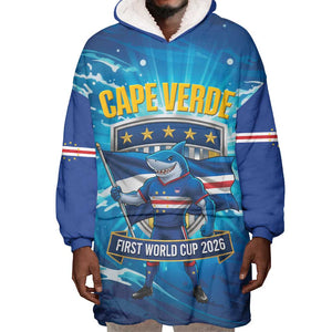 Blue Shark Cape Verde Football Wearable Blanket Hoodie First World Cup 2026 - African Pride