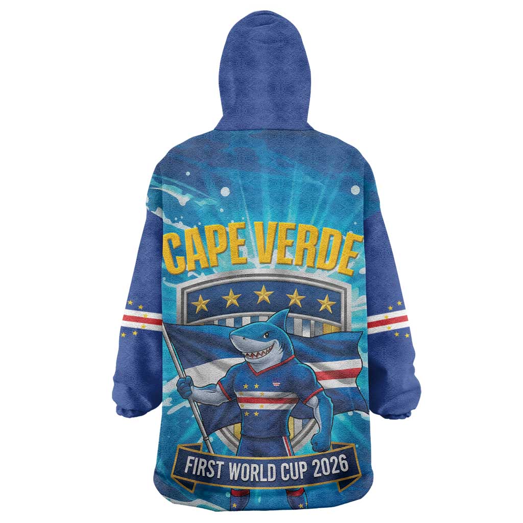 Blue Shark Cape Verde Football Wearable Blanket Hoodie First World Cup 2026 - African Pride