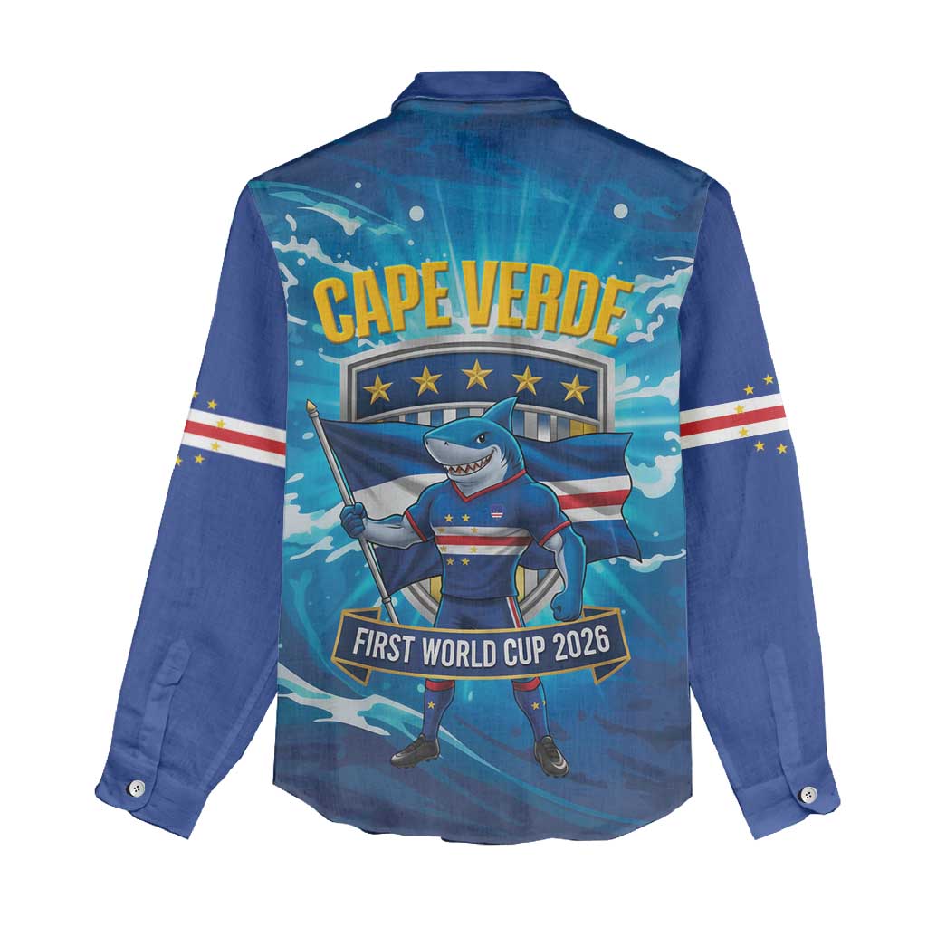 Blue Shark Cape Verde Football Women Casual Shirt First World Cup 2026 - African Pride