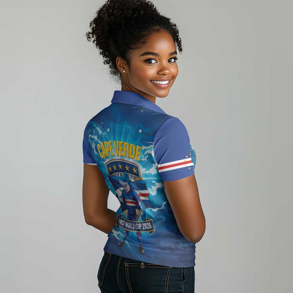 Blue Shark Cape Verde Football Women Polo Shirt First World Cup 2026 - African Pride