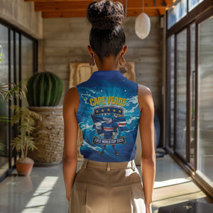 Blue Shark Cape Verde Football Women Sleeveless Polo Shirt First World Cup 2026 - African Pride