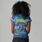 Blue Shark Cape Verde Football Women V-Neck T-Shirt First World Cup 2026 - African Pride