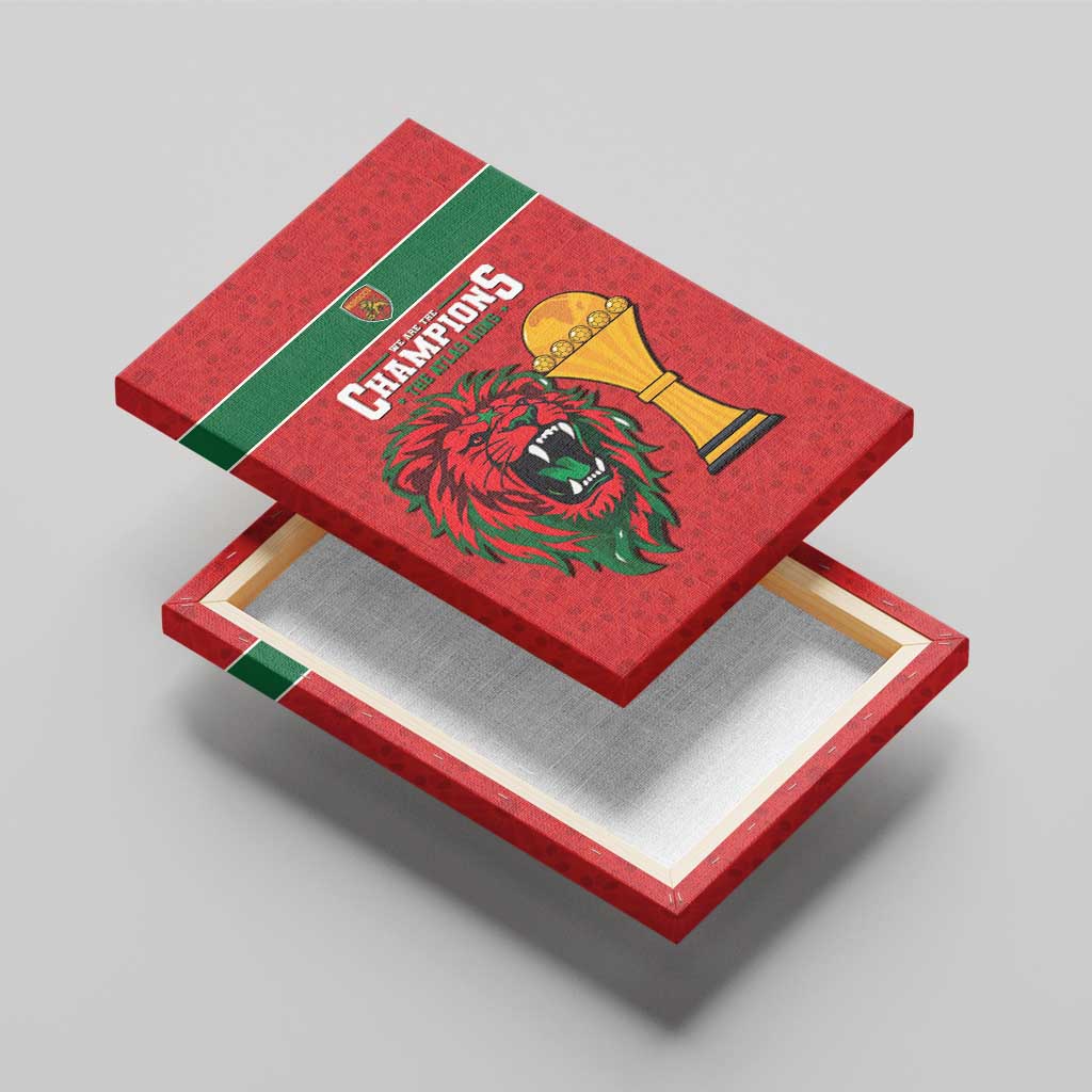 Morocco Champions Football Canvas Wall Art Atlas Lions Rise