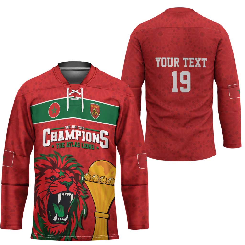 Morocco Champions Football Custom Hockey Jersey Atlas Lions Rise