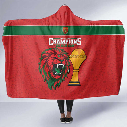 Morocco Champions Football Hooded Blanket Atlas Lions Rise