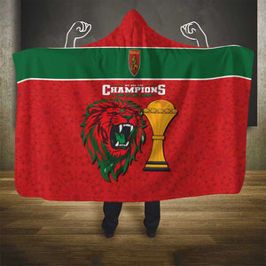 Morocco Champions Football Hooded Blanket Atlas Lions Rise