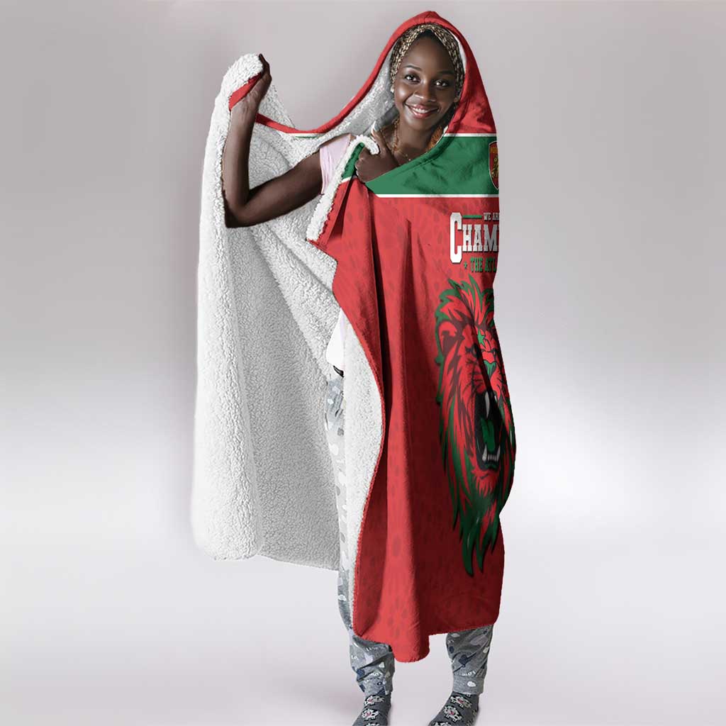 Morocco Champions Football Hooded Blanket Atlas Lions Rise
