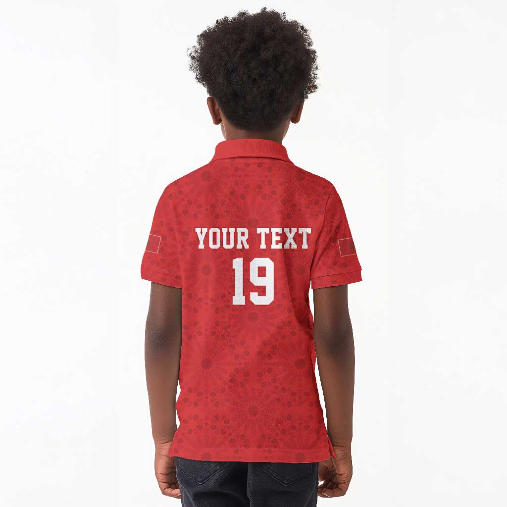 Morocco Champions Football Custom Kid Polo Shirt Atlas Lions Rise